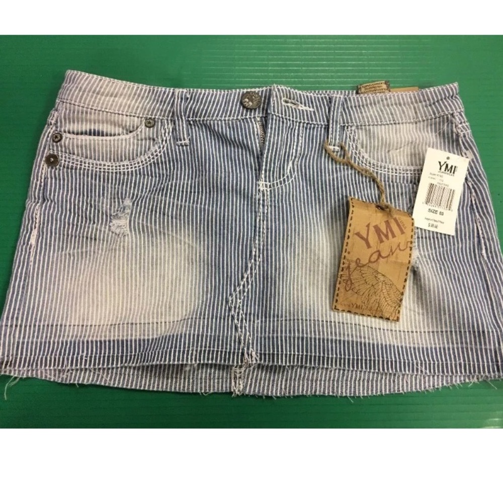 YMI striped jean skirt New With Tag